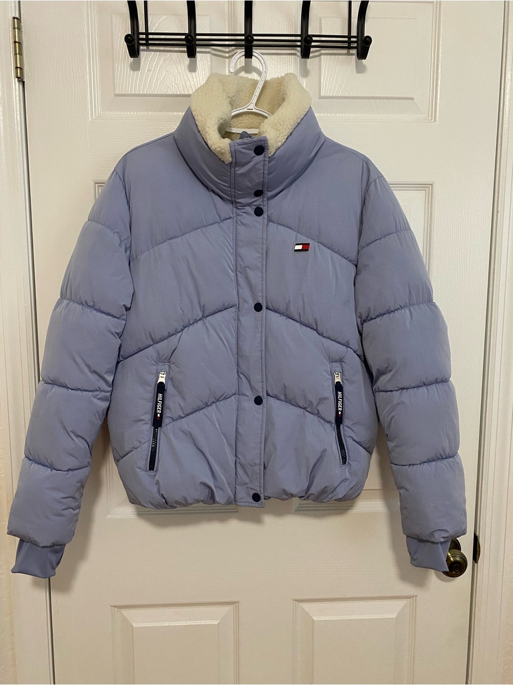 Tommy Hilfiger Sport Light Blue Puffer Jacket | Size M